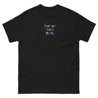 Image 1 of PROTECT TRANS YOUTH  - Embroidery Tee (Trans Colours )
