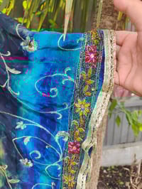 Image 7 of Poncho Woodstock Top -free size yellow blue