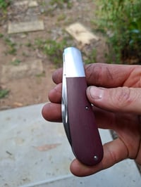 Image 3 of Swayback wharncliffe slipjoint, crimson scales
