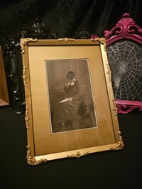Image 1 of  faceless girls" -vintage Framed With Preserved spider Web