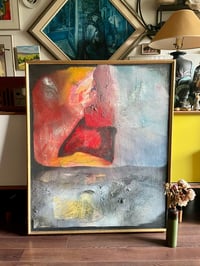 Image 1 of Large Oil Abstract on Canvas