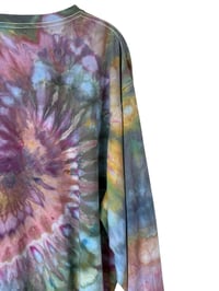 Image 7 of ♻️ UPCYCLED XL Unisex LL Bean Knit Top in Autumn Spiral Ice Dye