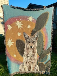 Image 1 of Desert Coyote Woven Blanket