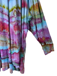Image 9 of 3X PLUS Jersey Knit Open Cardigan in Tropical Agate Ice Dye