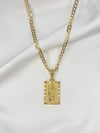 Square San Judas Pendant Necklace 