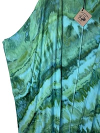Image 4 of 2X PLUS Long Woven Kimono in Verdant Watercolor Ice Dye