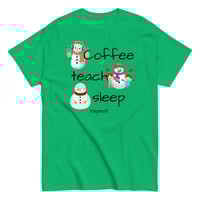 Image 1 of Coffee Teach Sleep Snowman tee