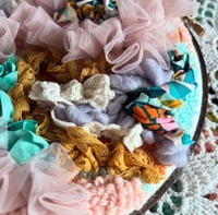 Image 4 of 8”  Pink, Blue, and Gold Abstract Hoop Art