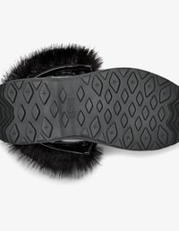 Image 2 of UGG Black Patent Lace-Up Winter Boot with Faux-Fur Cuff size 7.5 W