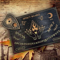 Image 3 of Ouija Spirit Board Wood Message Boards Decision Maker Planchette with Numbers Pendulum Board for Wit