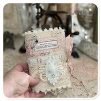 Image 10 of shabby tattered  Sewing Book/Needle book with French lace samples