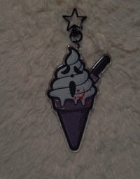 Image 1 of Ghostface I-Scream Cone  (Glitter) Charm 
