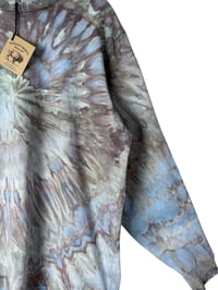 Image 3 of L Unisex Adult Soft Long Sleeve Tee in Stone Spiral Ice Dye