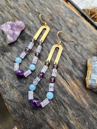 Image 4 of Knotted gemstone earrings 02