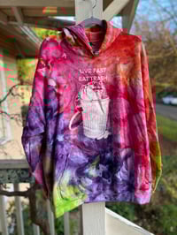 Image 1 of XL Live Fast Eat Trash Tie Dye Hoodie