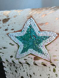 Image 3 of Woodstock cross body /passport bag - Cream with sequin mint star