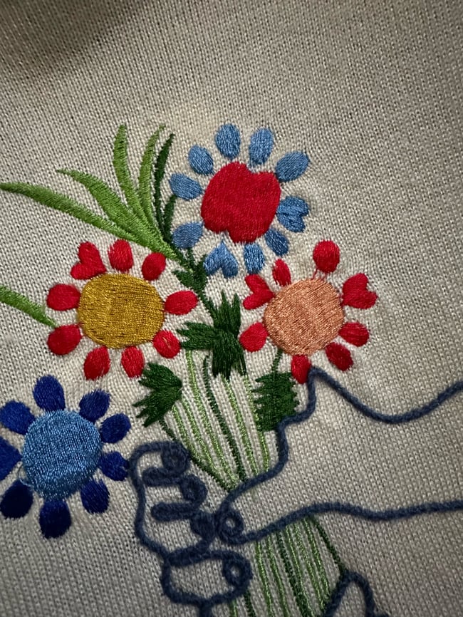 70s knit PICASSO flowers sweater