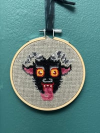 Black Phillip Krampus Cross Stitch