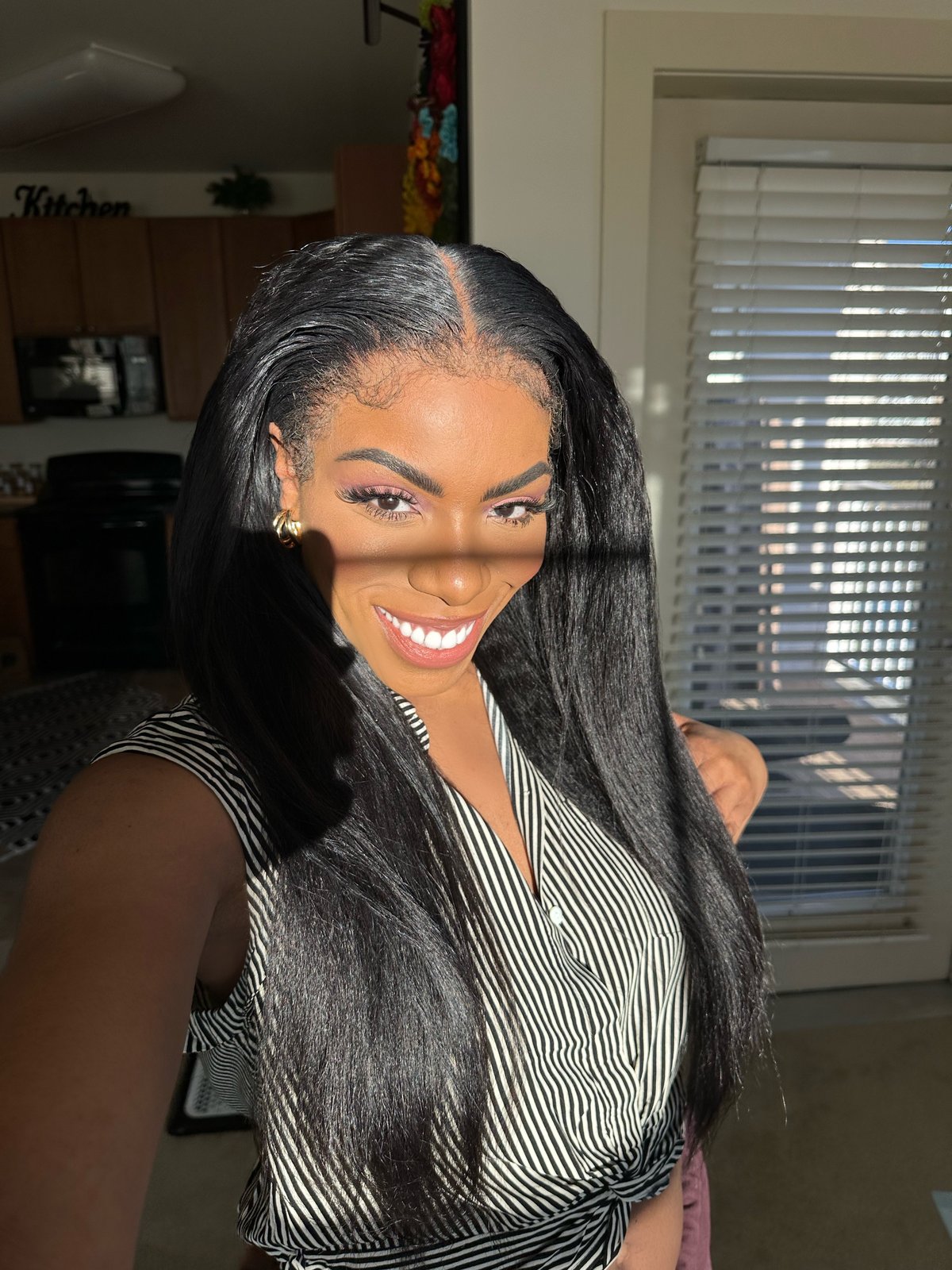 24 inch KINKY STRAIGHT WIG with KINKY HAIRLINE 13x4 FULLY