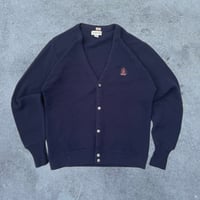 Image 1 of 80s IZOD CARDIGAN - NAVY SIZE XL