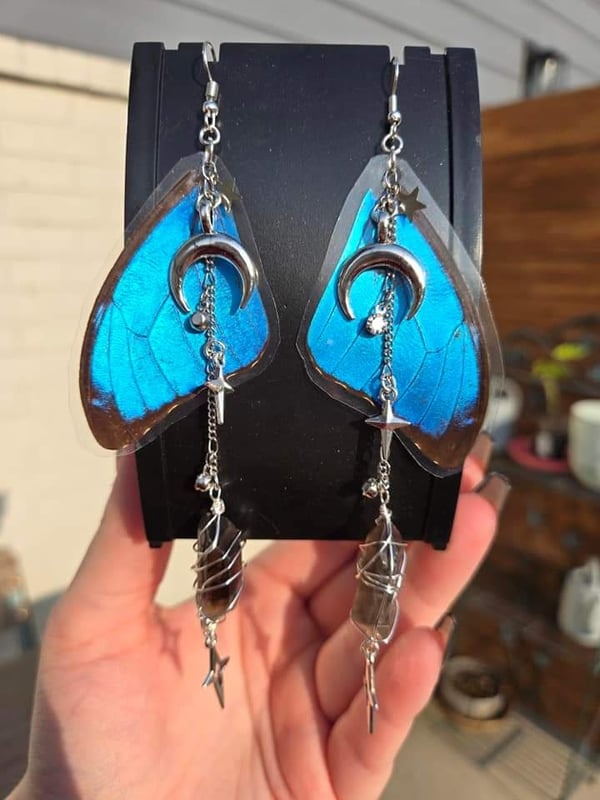 Image of Blue Morpho Butterfly Earrings 