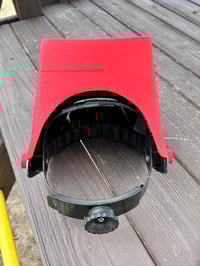 Image 5 of Hobart welding hood red leather 