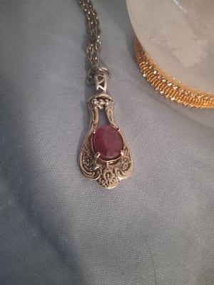 Image of Sterling Silver and Ruby Pendant 