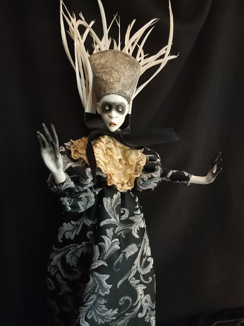 Image of RESERVED- The Shadow  Ooak art doll inspired by Jungian archetype The Shadow 