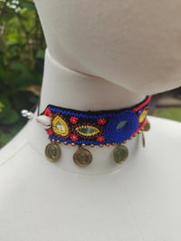 Image 3 of Festie choker -blue beading