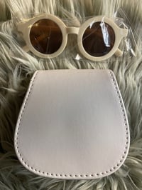 Image 1 of White Toddler Purse & Sunglasses 