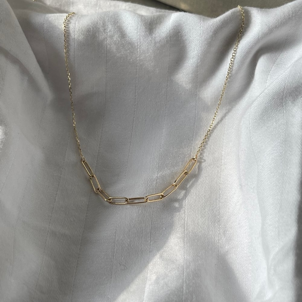Image of 14k gold “delicacy” semi cable link necklace 
