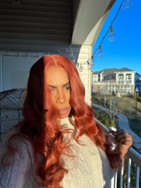 Image 5 of 24 inch GINGER reddish brown BODY WAVE LACE FRONT WIG