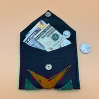 Image 1 of Scrap Leather Coin Purse with Abstract Shapes (One-of-a-Kind) Black