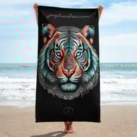 Image 1 of Towel Coral and Teal Tiger