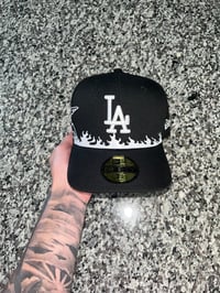 Image 2 of ANGELIC FLAME  BLACK LA DODGERS CUSTOM FITTED CAP
