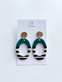 Paire de boucles d’oreilles céramique TOTEM OVALA PERCA canard