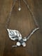 Image of Dogwood Flower Leaf Branch Necklace Handmade Chain