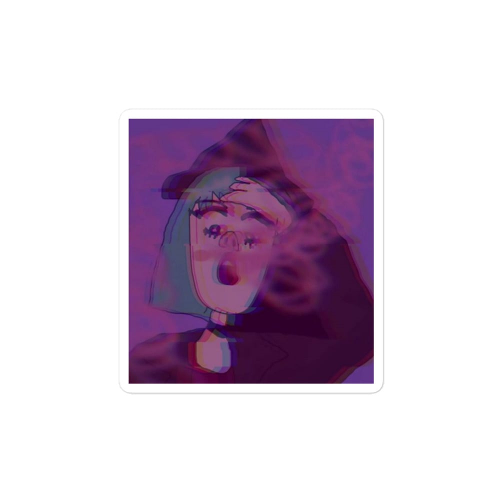 Image of Trippy Smoking Chaotic Witch Bubble-free stickers