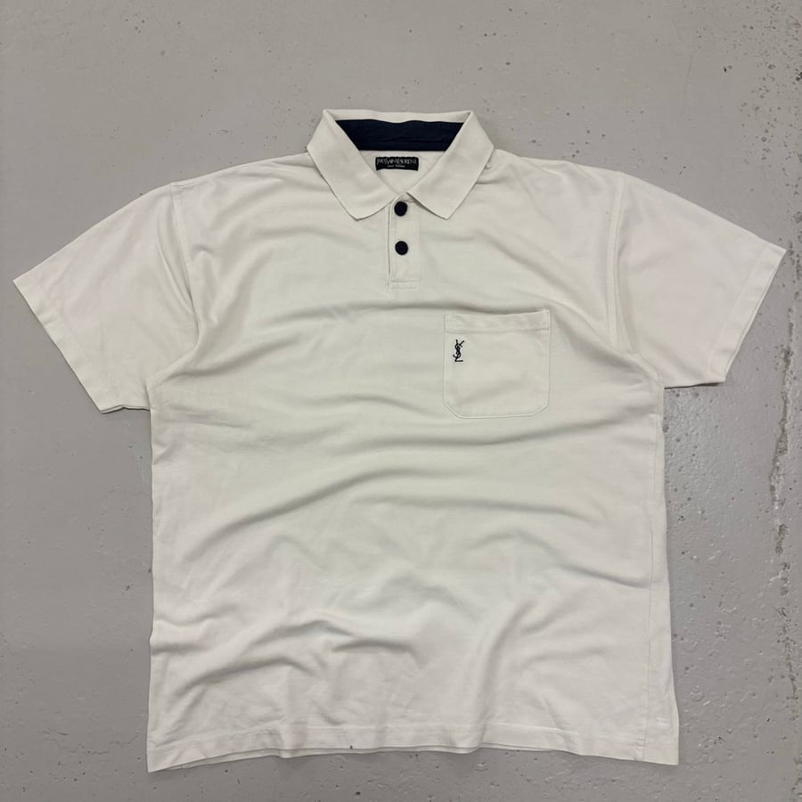 Image of 2000s YSL Ribbed Polo Shirt, Size Large
