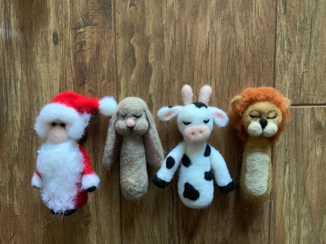 Felted newborn teddy