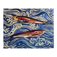 Image 1 of Sardines Swimming in a Stencil Sea