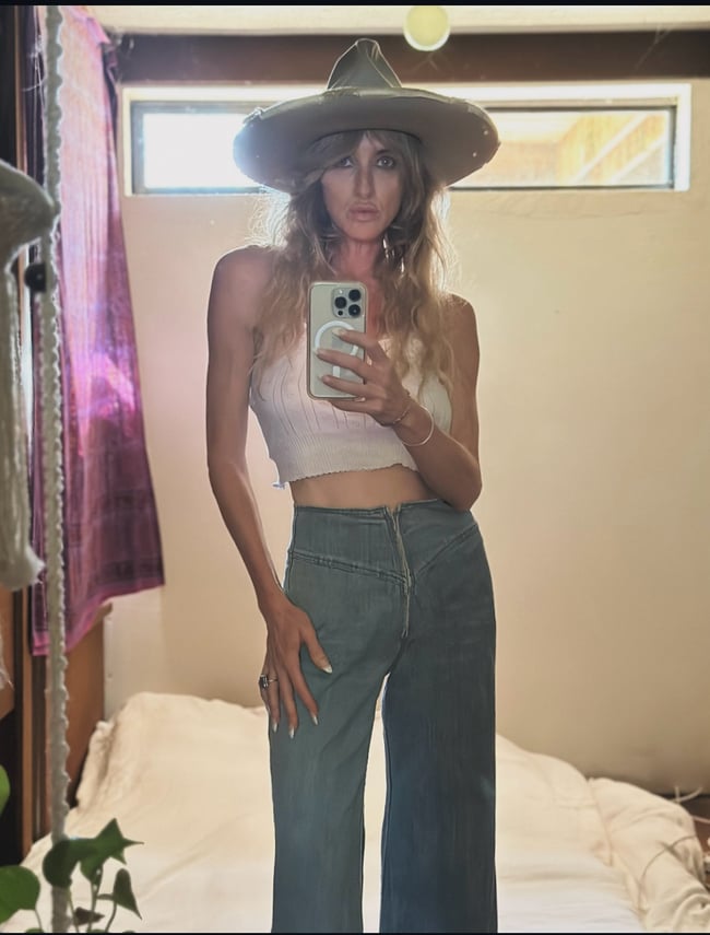 70s FRENCH zipper bellbottom denim jeans