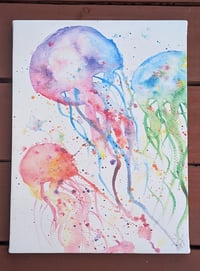 Image 1 of Rainbow Jellyfish Canvas Print - 12x16 