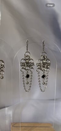 Image 4 of Fleur Hoops (Peach/Black) 