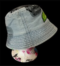Image 3 of “LIGHT MY FIRE” CUSTOM PAINTED DENIM BUCKET HAT 
