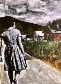 Image 2 of Girl on country road quality art print 