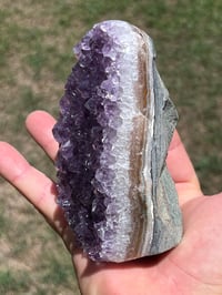 Image 4 of Amethyst Base Cut With Polished Agate #2496