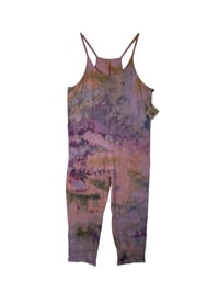 Image 2 of S/M Cotton Blend Knit Pocket Jumpsuit in Muted Watercolor Ice Dye