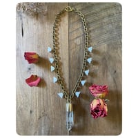 Image 2 of Flora Brass and Quartz Necklace 