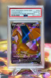 PSA 10 - 2020 POKEMON SWSH BLACK STAR PROMO #050 CHARIZARD V CHMPN.PATH ELITE TRNR.BOX